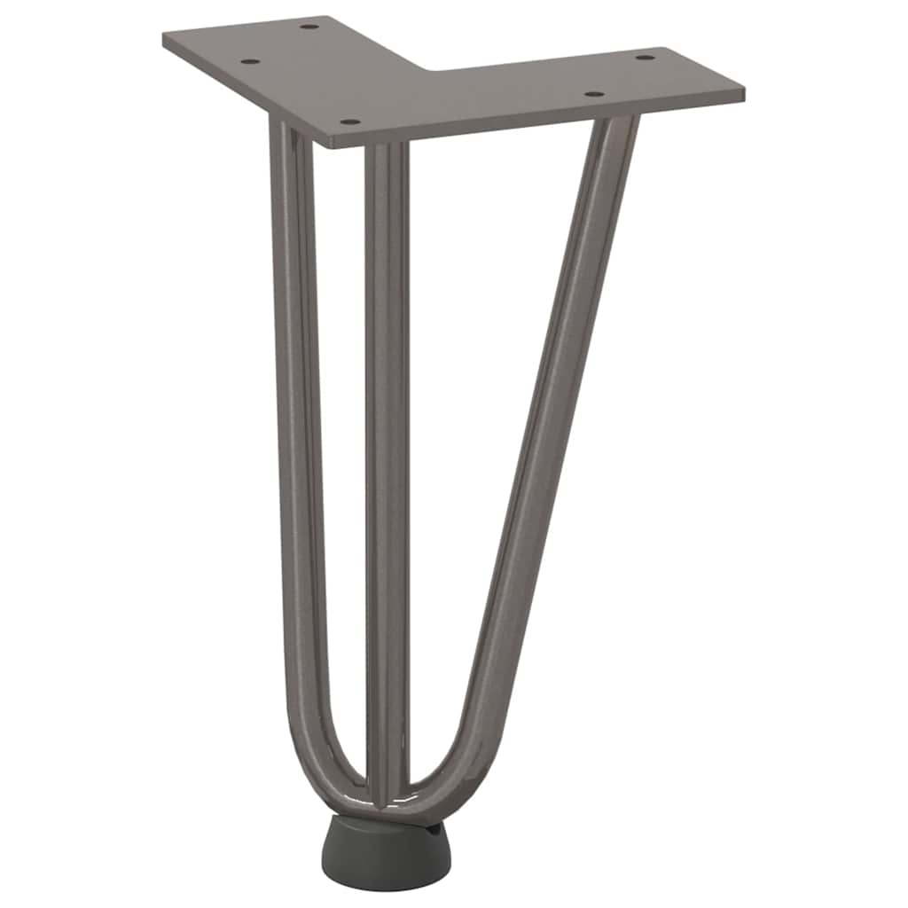 Pieds en épingle à cheveux pour table basse 4 pièces Acier naturel 20 cm Acier massif - XIOS