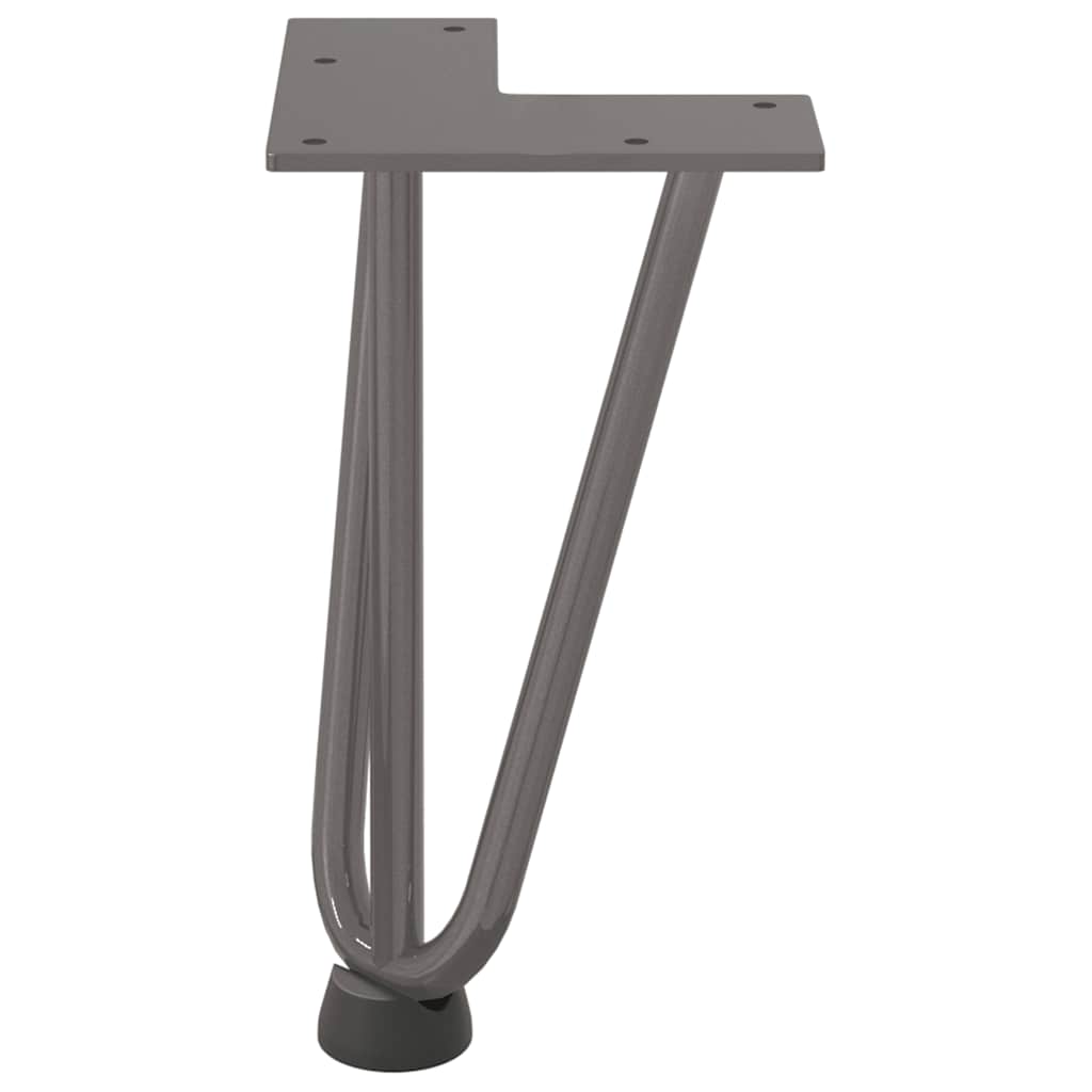Pieds en épingle à cheveux pour table basse 4 pièces Acier naturel 20 cm Acier massif - XIOS