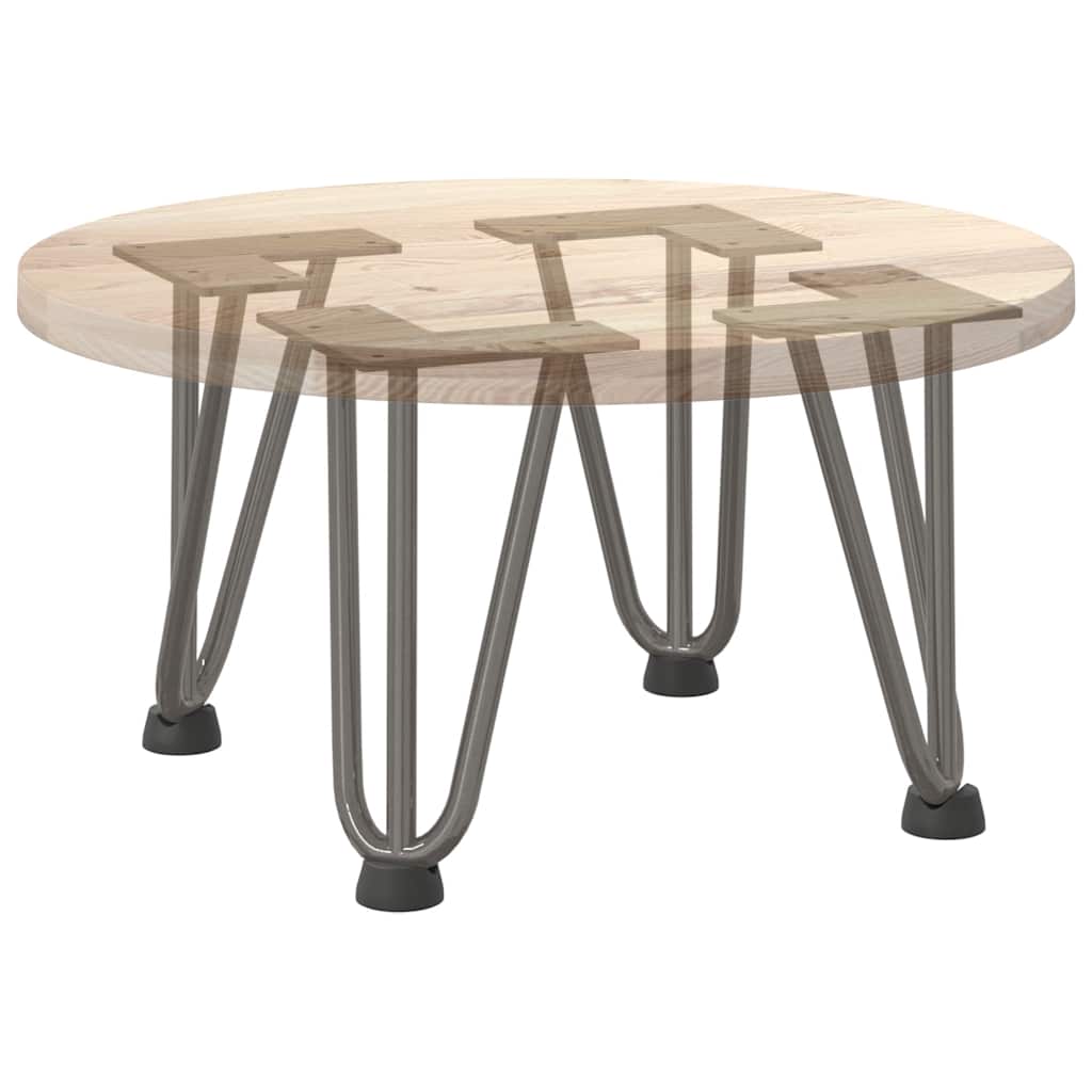 Pieds en épingle à cheveux pour table basse 4 pièces Acier naturel 20 cm Acier massif - XIOS