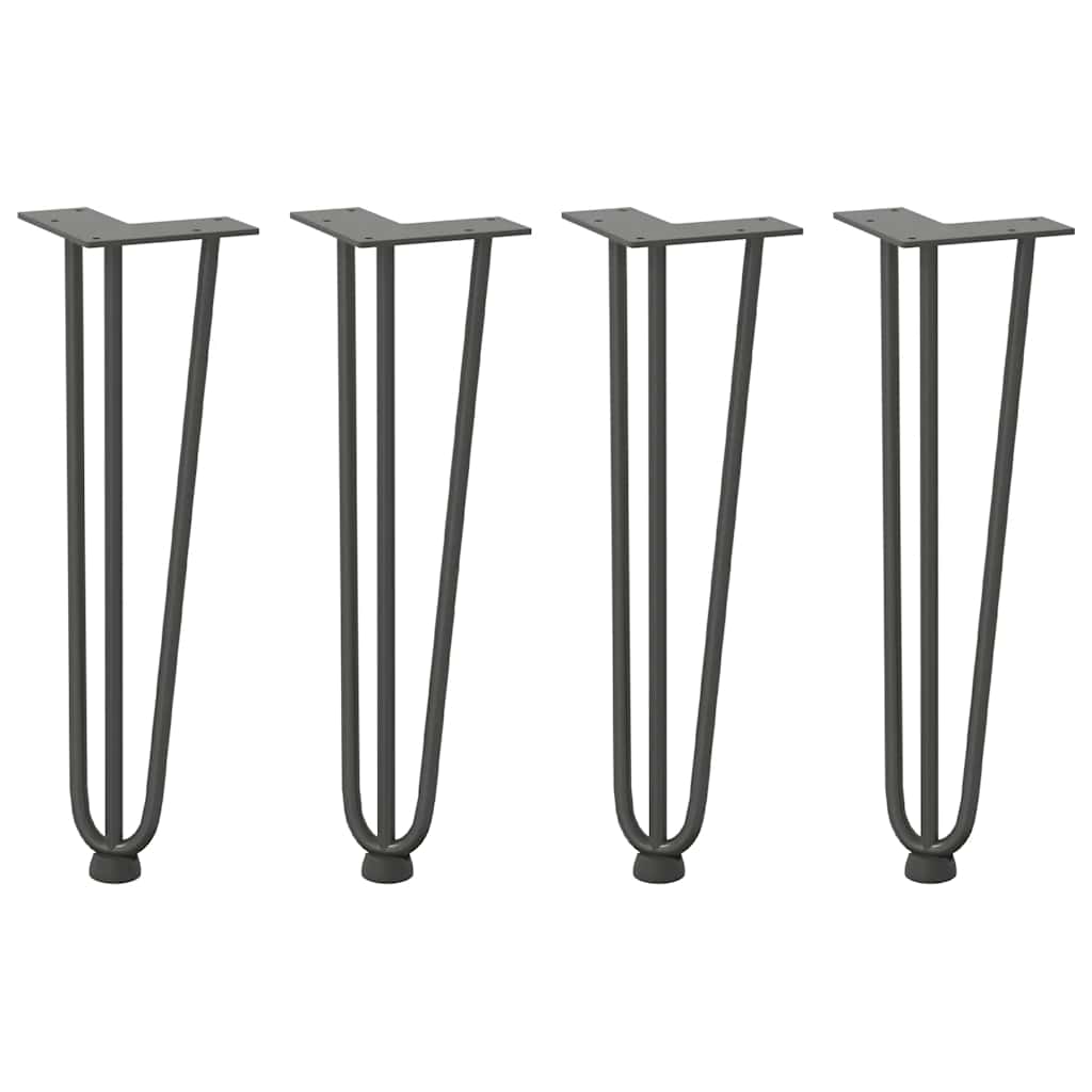 Pieds en épingle à cheveux pour table basse 4 pièces Anthracite 42 cm Acier massif - XIOS