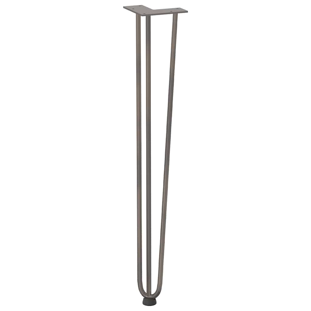 Pieds en épingle à cheveux pour consoles, lot de 4, acier naturel, 72 cm, acier massif - XIOS