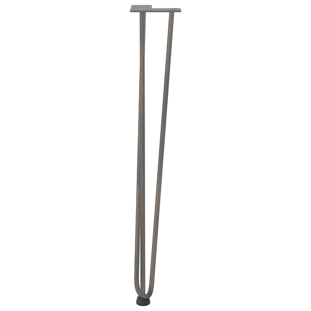 Pieds en épingle à cheveux pour consoles, lot de 4, acier naturel, 72 cm, acier massif - XIOS