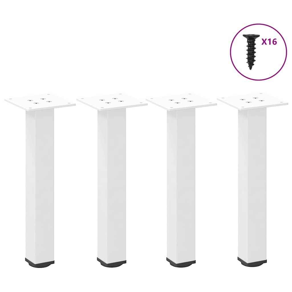Pieds de table basse 4 pièces Blanc 30-32 cm Acier - XIOS