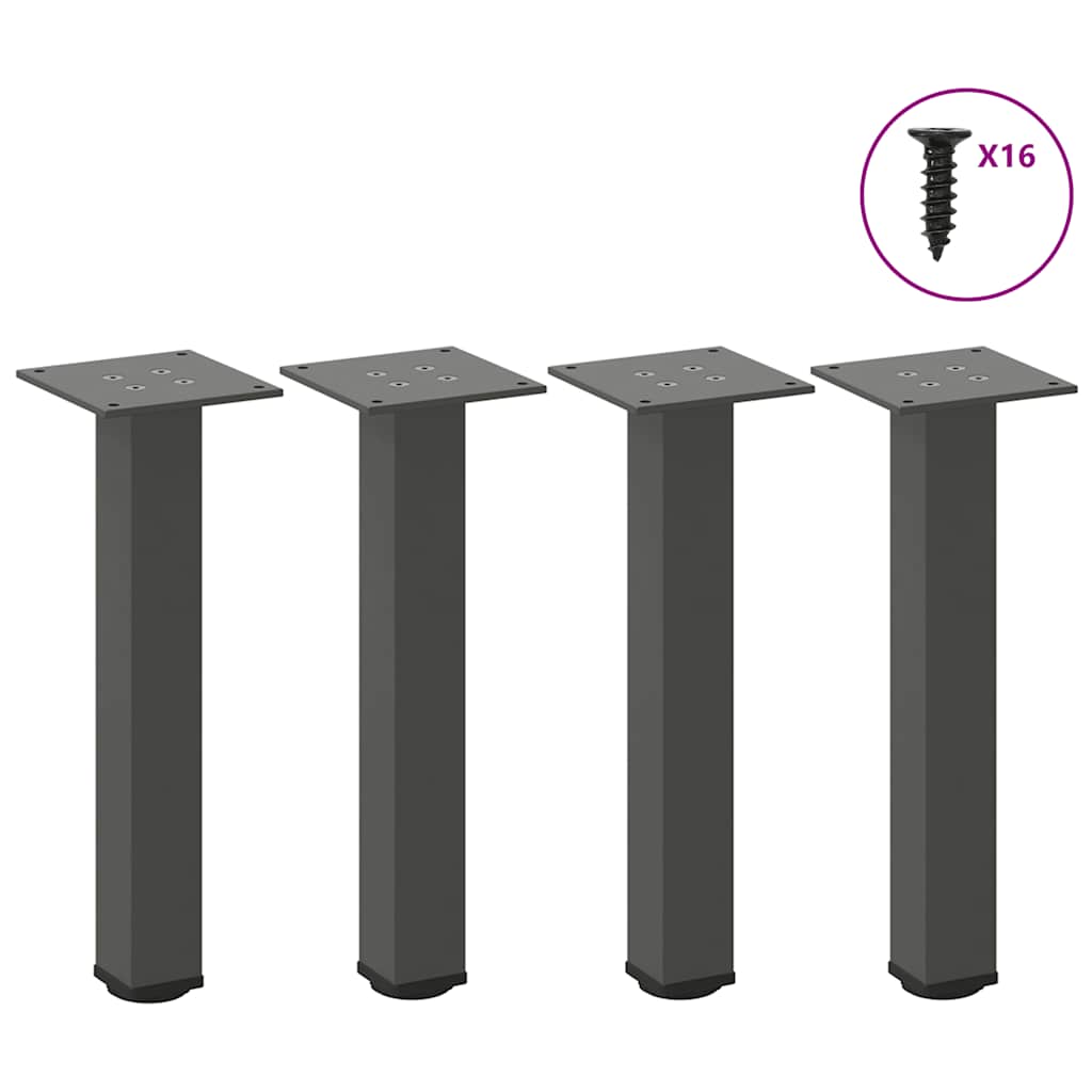 Pieds de table basse 4 pièces Anthracite 30-32 cm Acier - XIOS