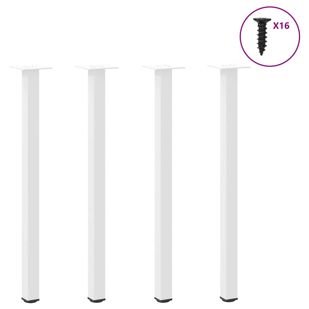 Pieds de table console 4 pièces Blanc 72-74 cm Acier - XIOS