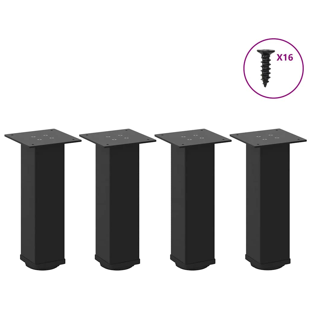Pieds de table basse 4 pièces Noir 42-44 cm Acier - XIOS