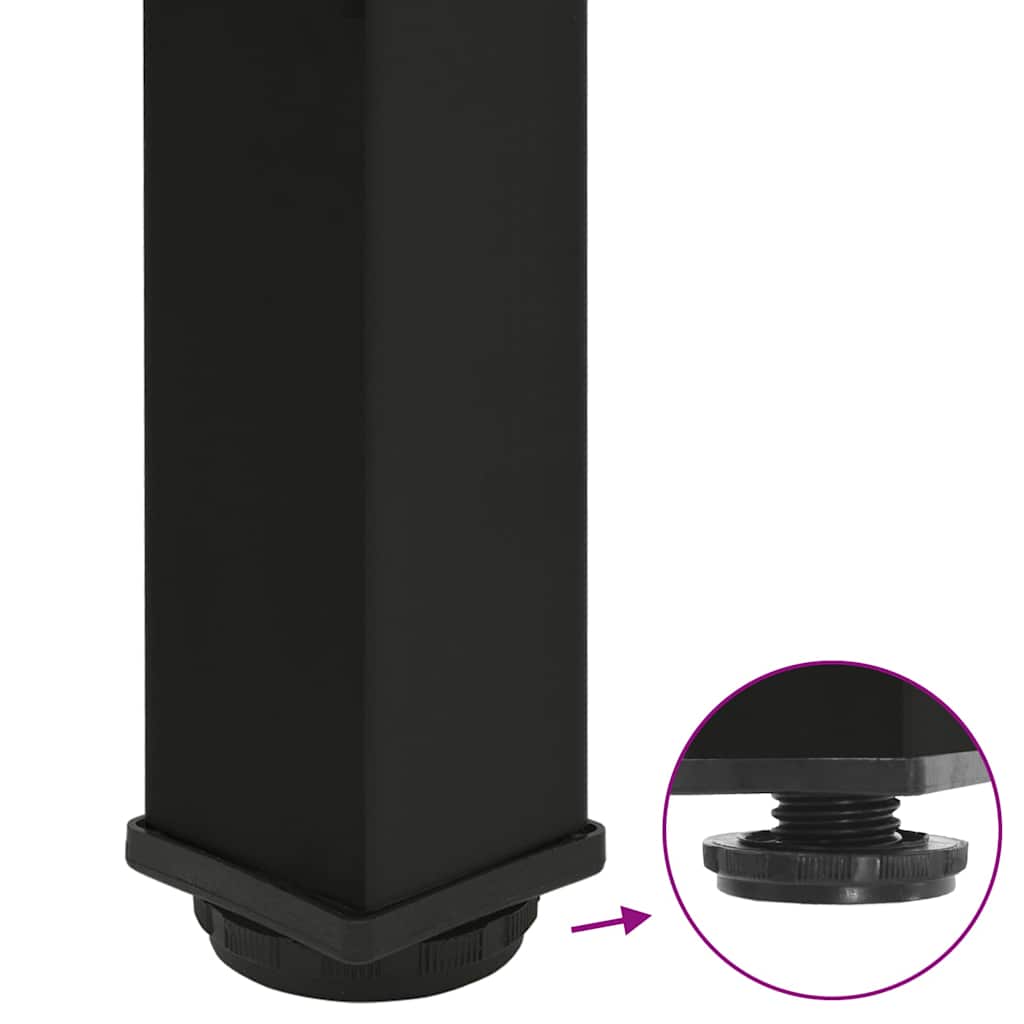Pieds de table basse 4 pièces Noir 42-44 cm Acier - XIOS