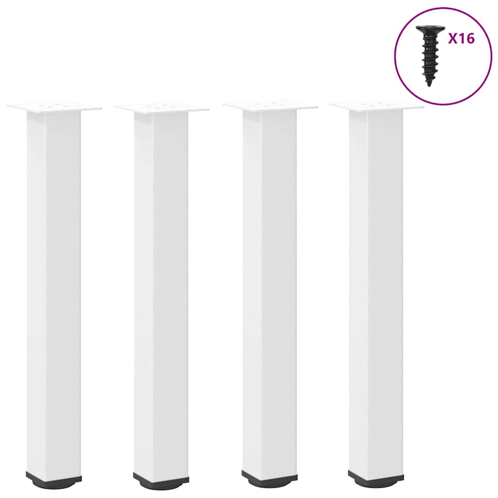 Pieds de table console 4 pièces Blanc 72-74 cm Acier - XIOS