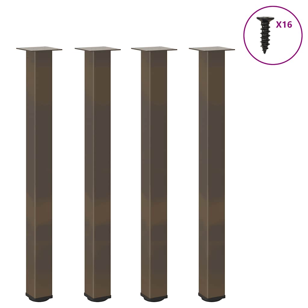 Pieds de table de bar 4 pièces Acier naturel 90-92 cm Acier