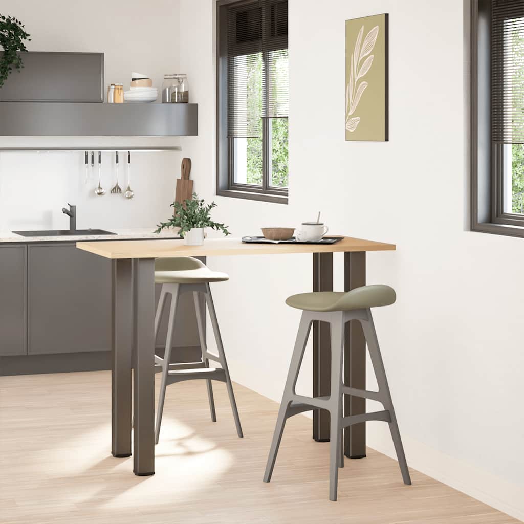 Pieds de table de bar 4 pièces Acier naturel 90-92 cm Acier