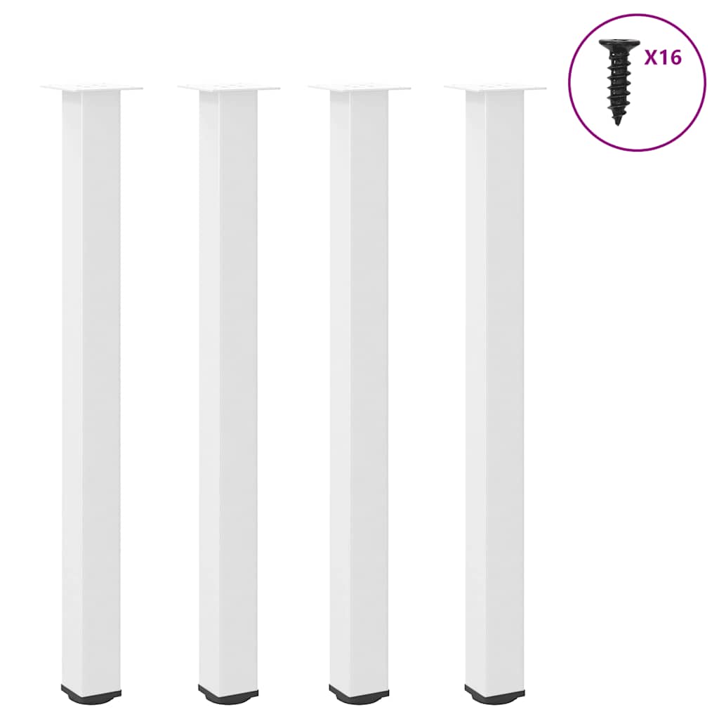 Pieds de table de bar 4 pièces Blanc 110-112 cm Acier - XIOS