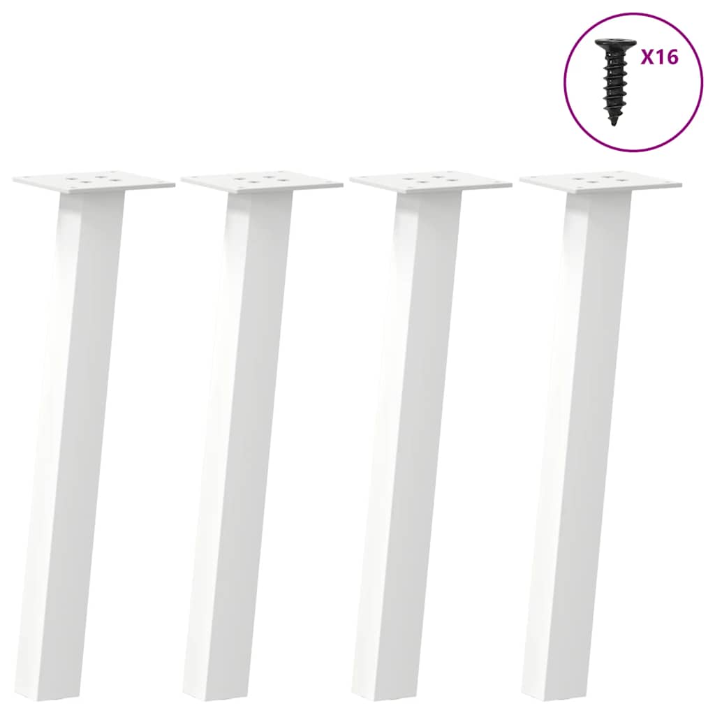 Pieds de table basse 4 pièces Blanc 30 cm Acier - XIOS