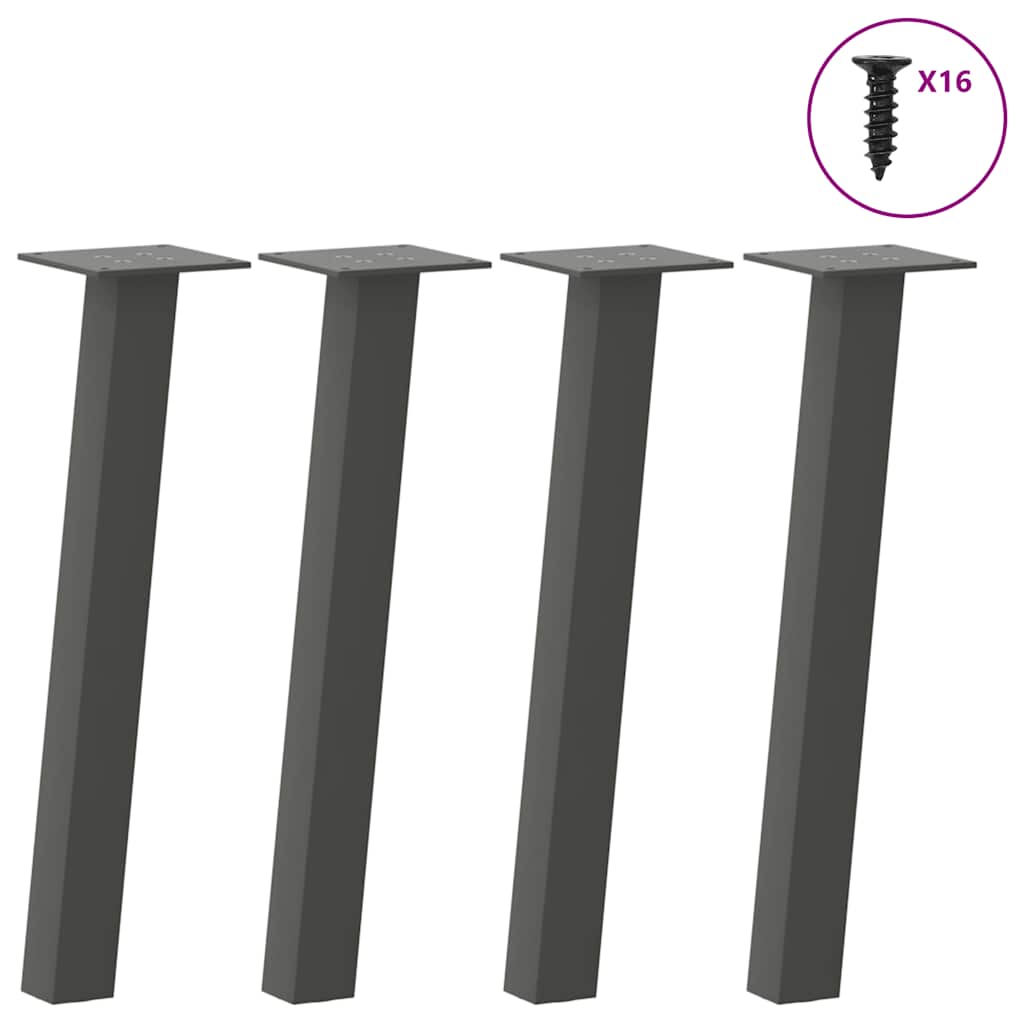 Pieds de table basse 4 pièces Anthracite 42 cm Acier - XIOS
