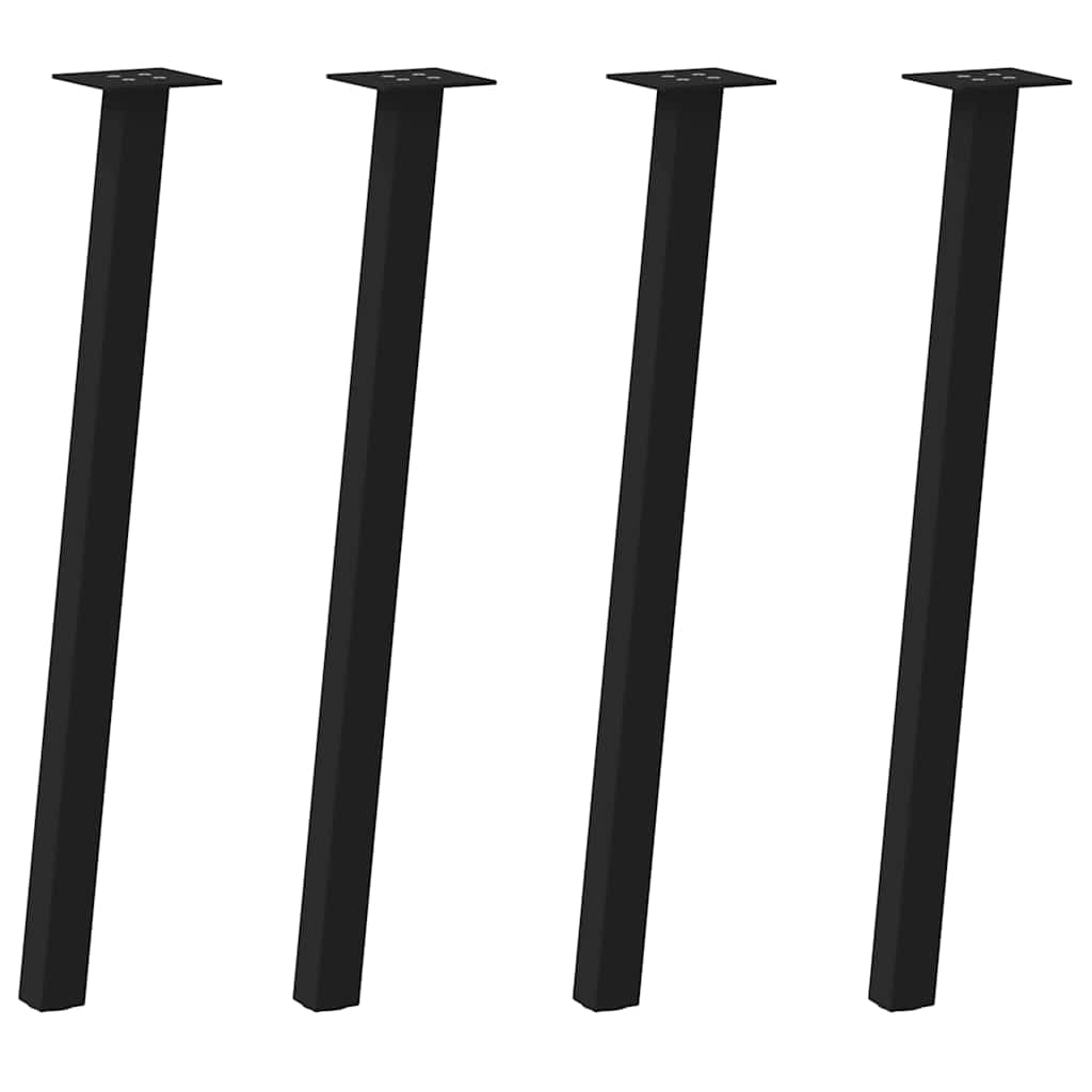 Pieds de table console 4 pièces Noir 72 cm Acier - XIOS
