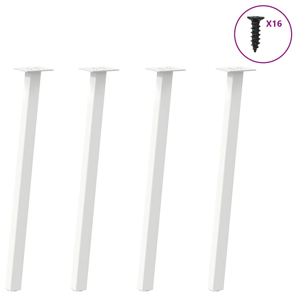Pieds de table console 4 pièces Blanc 72 cm Acier - XIOS