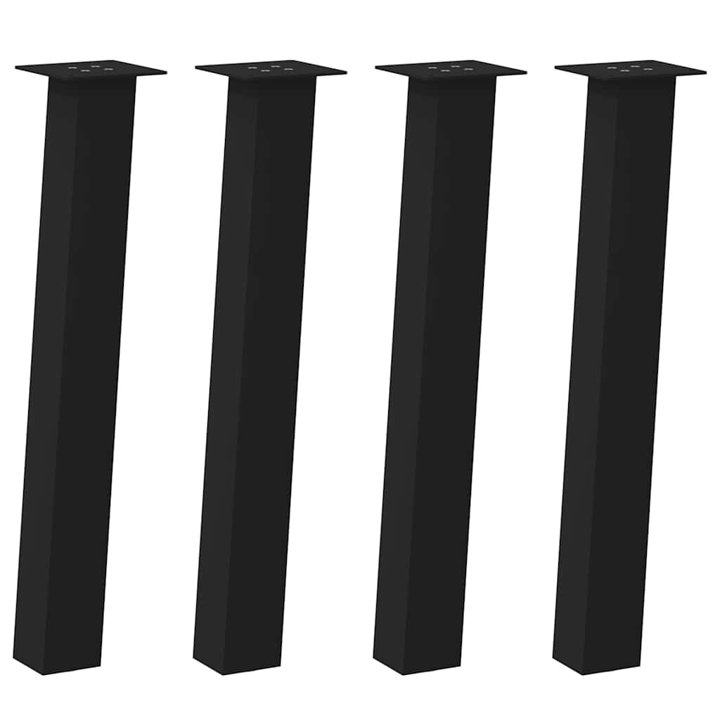 Pieds de table console 4 pièces Noir 72 cm Acier - XIOS
