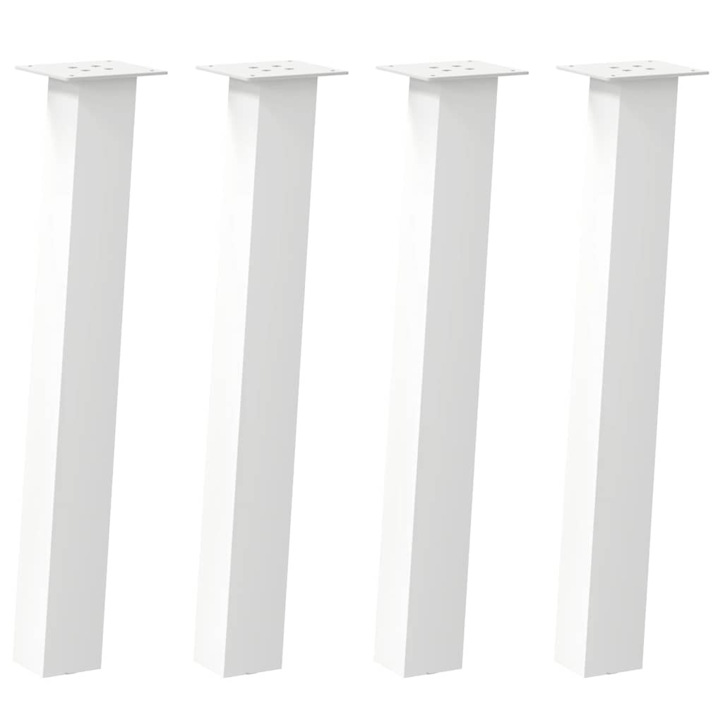 Pieds de table console 4 pièces Blanc 72 cm Acier