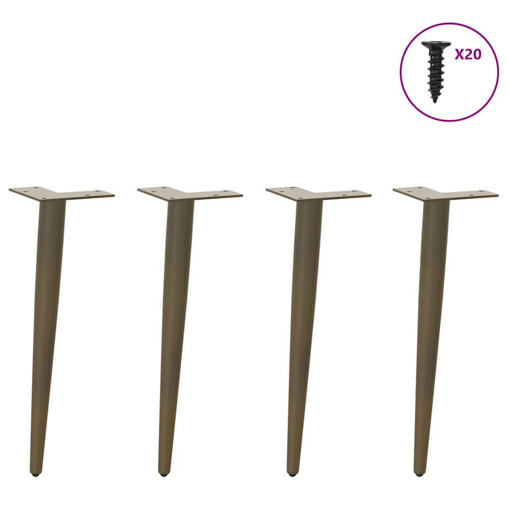 Pieds de table basse coniques 4 pièces Acier naturel 30-31 cm Acier - XIOS