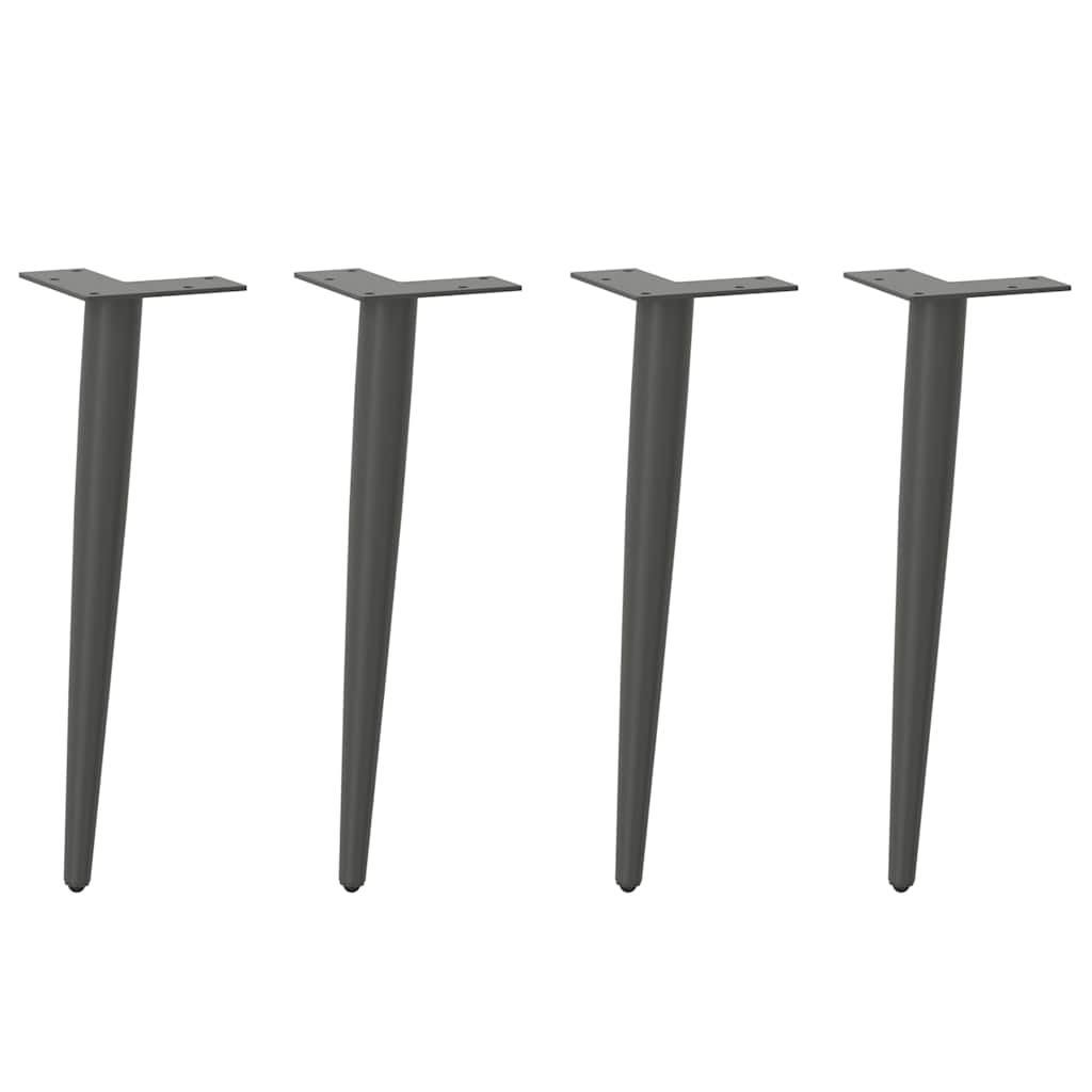 Pieds de table basse coniques 4 pièces Anthracite 42-43 cm Acier - XIOS