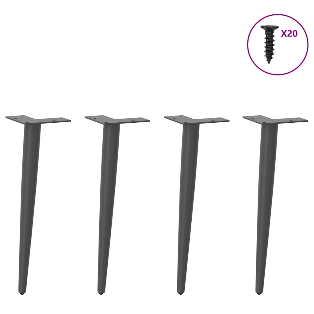 Pieds de table basse coniques 4 pièces Anthracite 42-43 cm Acier - XIOS