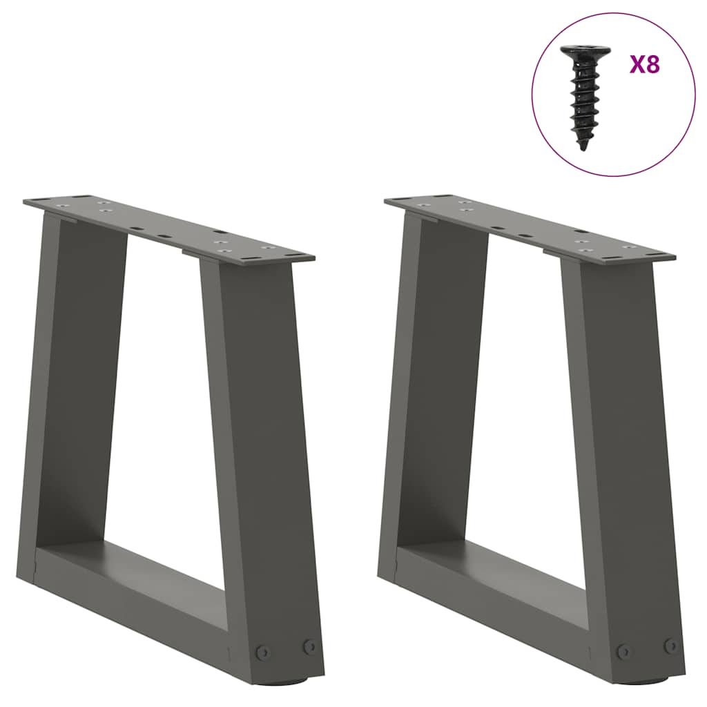 Pieds de table basse en forme de V, 2 pièces, anthracite, 30 x (30-31,3) cm, acier - XIOS
