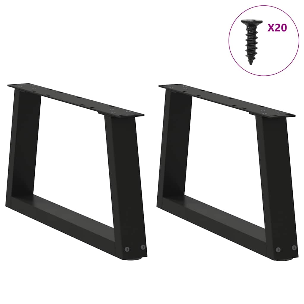 Pieds de table basse en forme de V, 2 pièces, noir, 50 x (30-31,3) cm, acier - XIOS