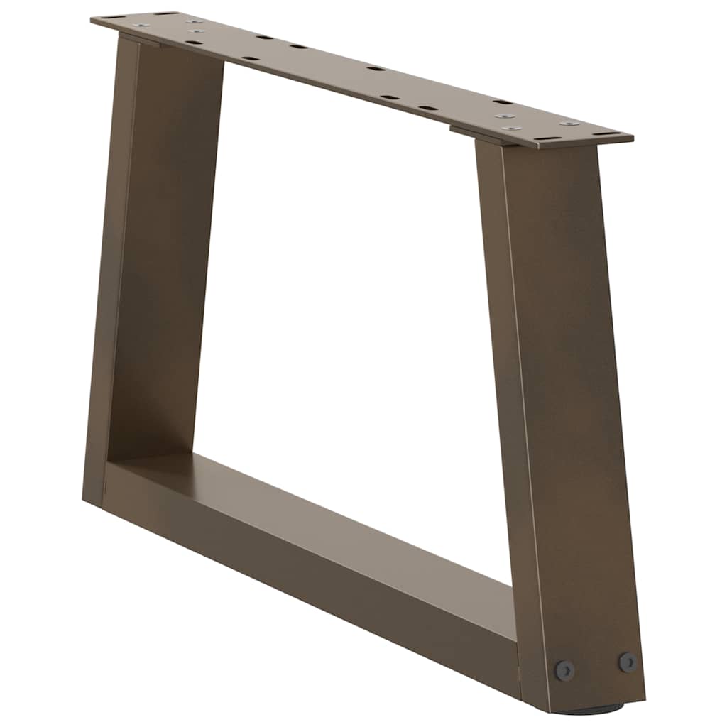 Pieds de table basse en forme de V, 2 pièces, acier naturel, 60 x (30-31,3) cm - XIOS