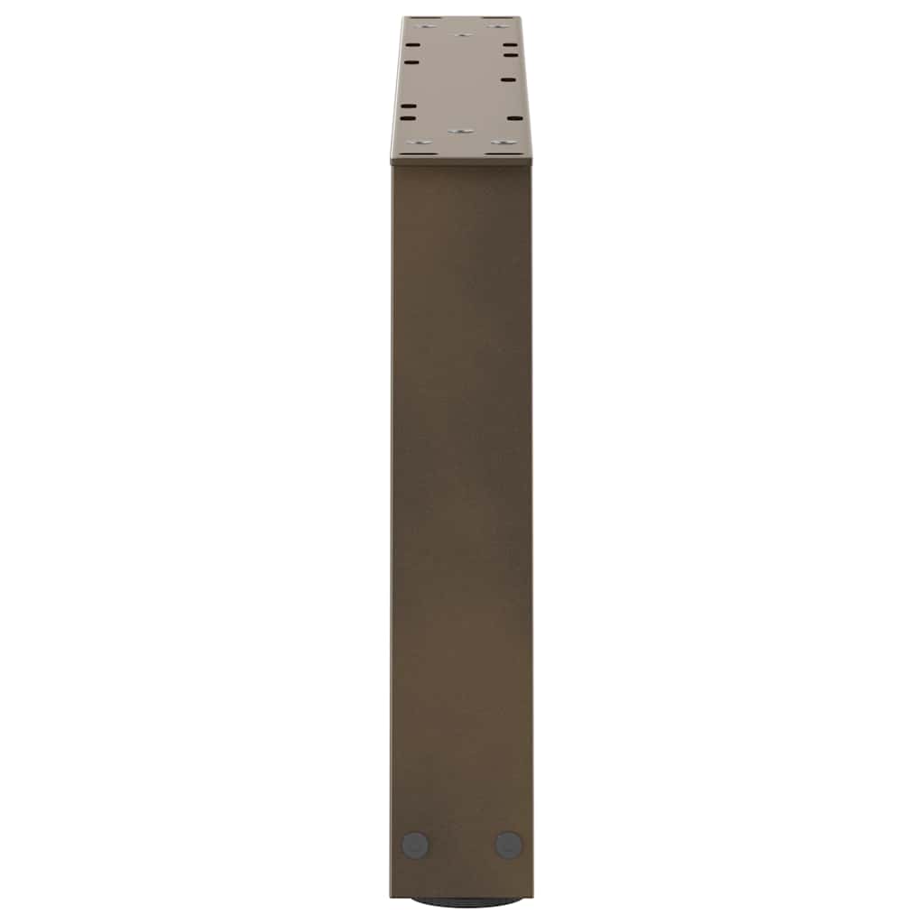 Pieds de table basse en forme de V, 2 pièces, acier naturel, 60 x (30-31,3) cm - XIOS