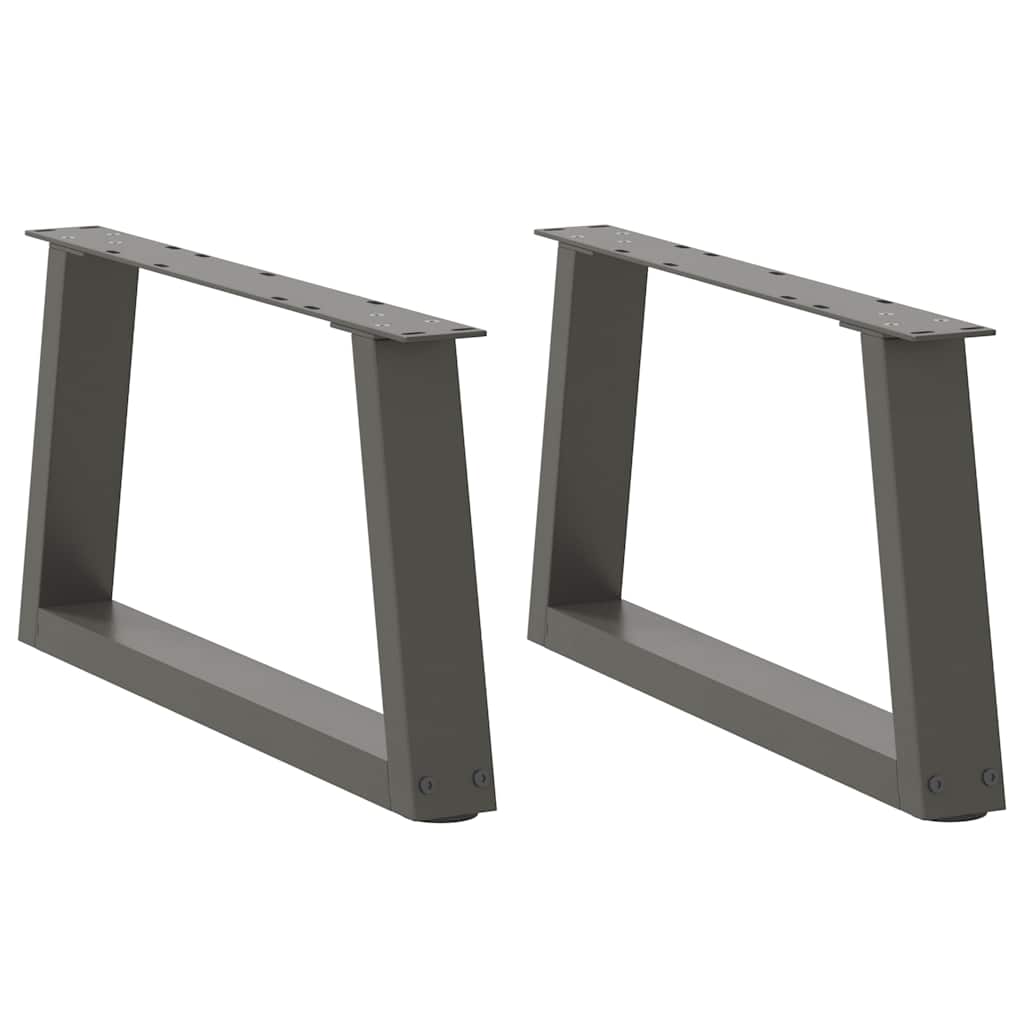 Pieds de table basse en forme de V, 2 pièces, anthracite, 70 x (30-31,3) cm, acier - XIOS
