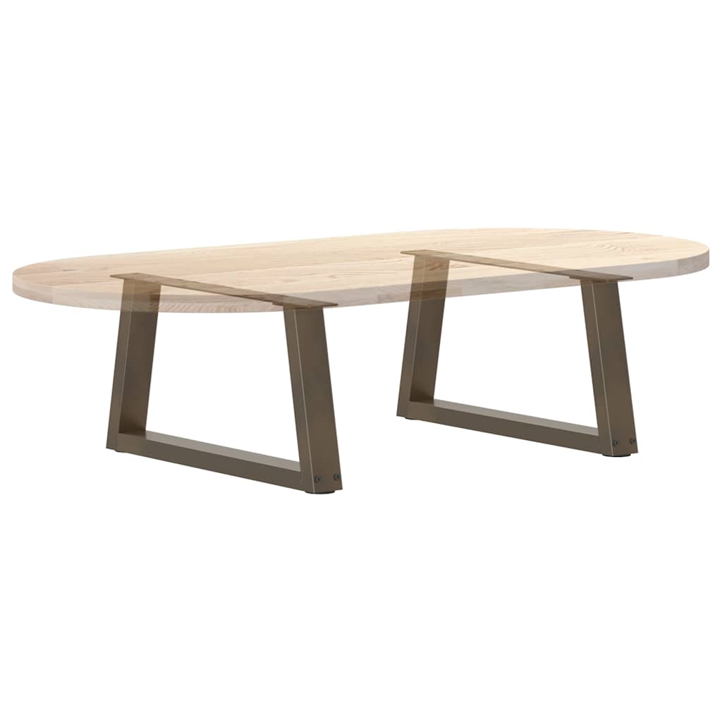 Pieds de table basse en forme de V, 2 pièces, acier naturel, 70 x (30-31,3) cm - XIOS