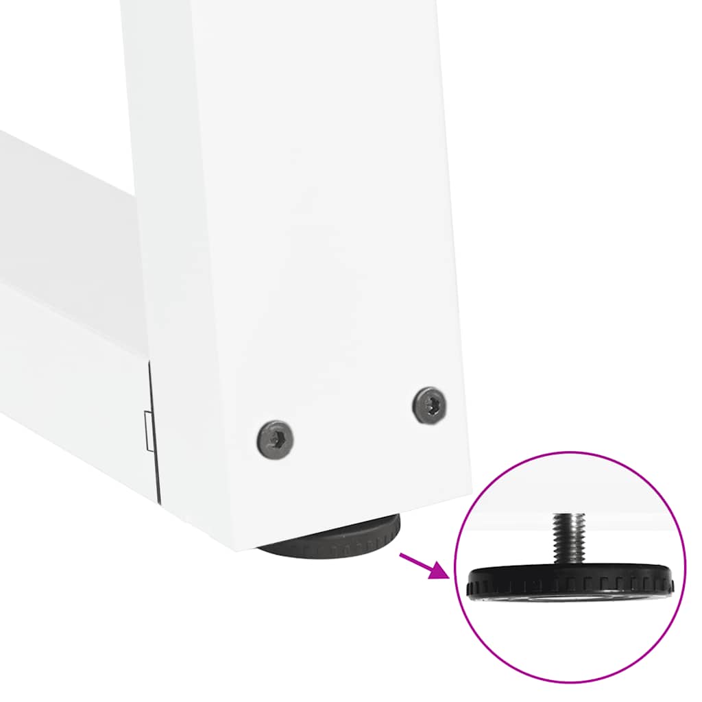 Pieds de table basse en forme de V, 2 pièces, blanc, 28 x (42-43,3) cm, acier - XIOS