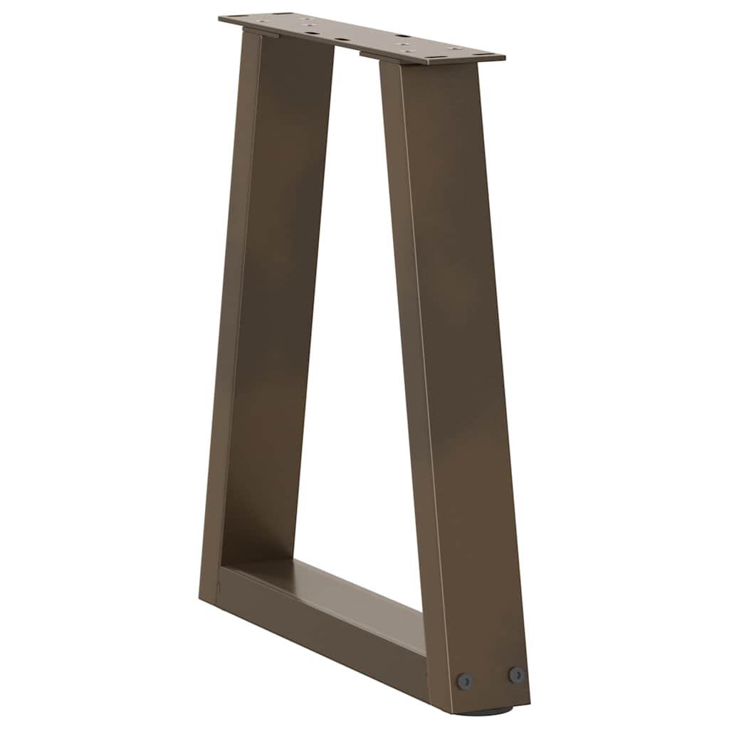 Pieds de table basse en forme de V, 2 pièces, acier naturel, 28 x (42-43,3) cm - XIOS