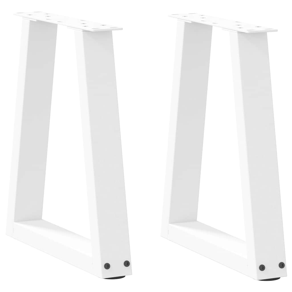 Pieds de table basse en forme de V, 2 pièces, blanc, 38 x (42-43,3) cm, acier - XIOS