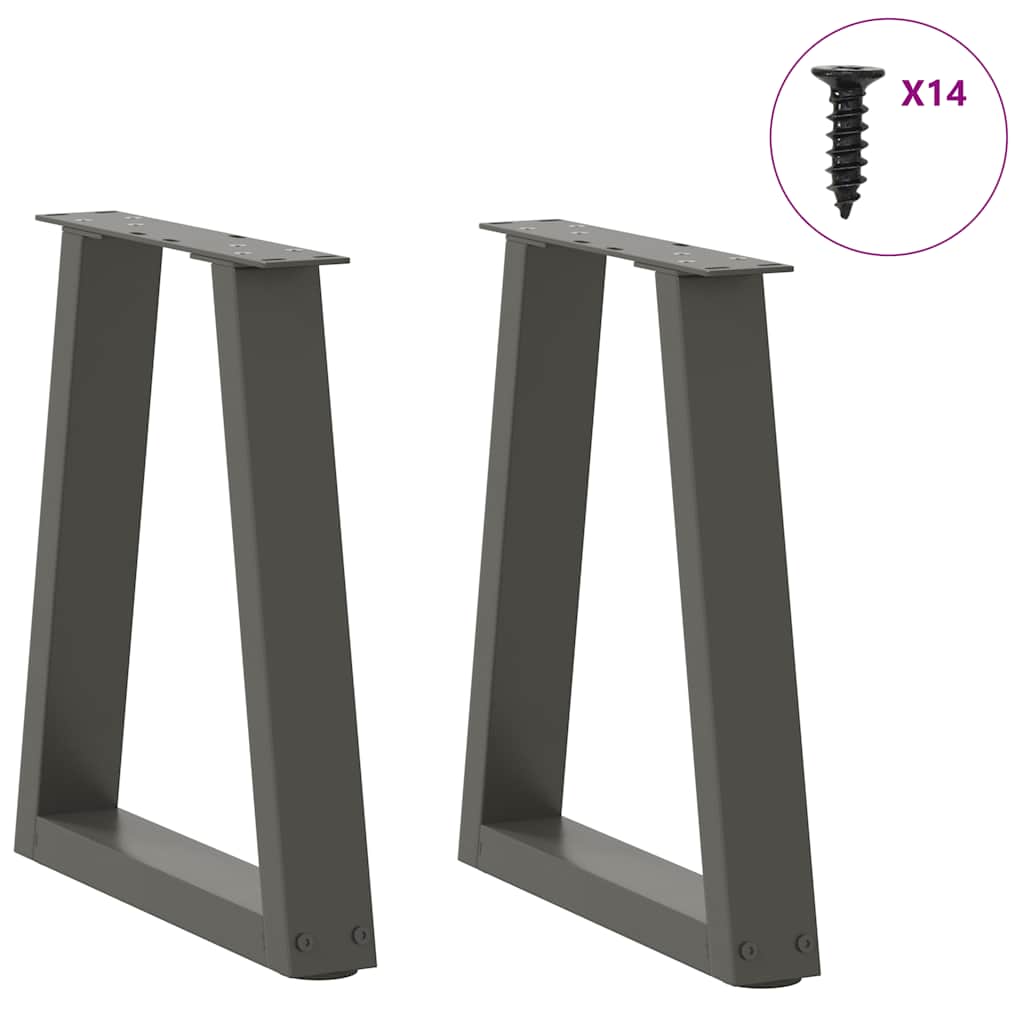 Pieds de table basse en forme de V, 2 pièces, anthracite, 38 x (42-43,3) cm, acier - XIOS