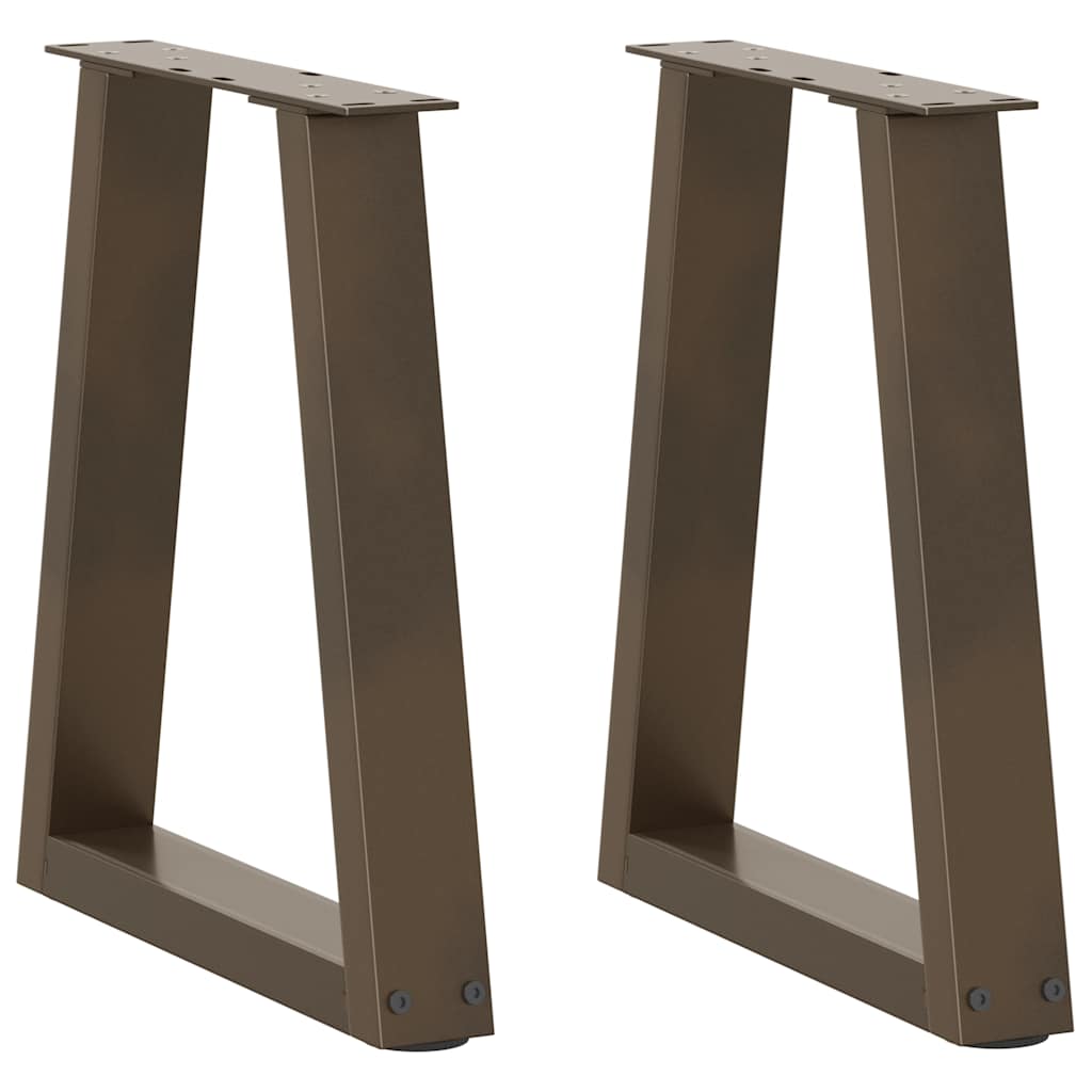 Pieds de table basse en forme de V, 2 pièces, acier naturel, 38 x (42-43,3) cm - XIOS