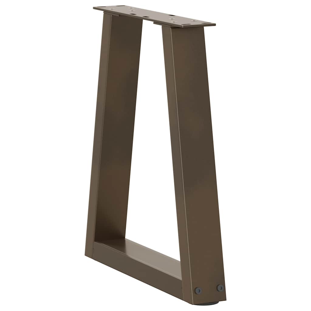 Pieds de table basse en forme de V, 2 pièces, acier naturel, 38 x (42-43,3) cm - XIOS