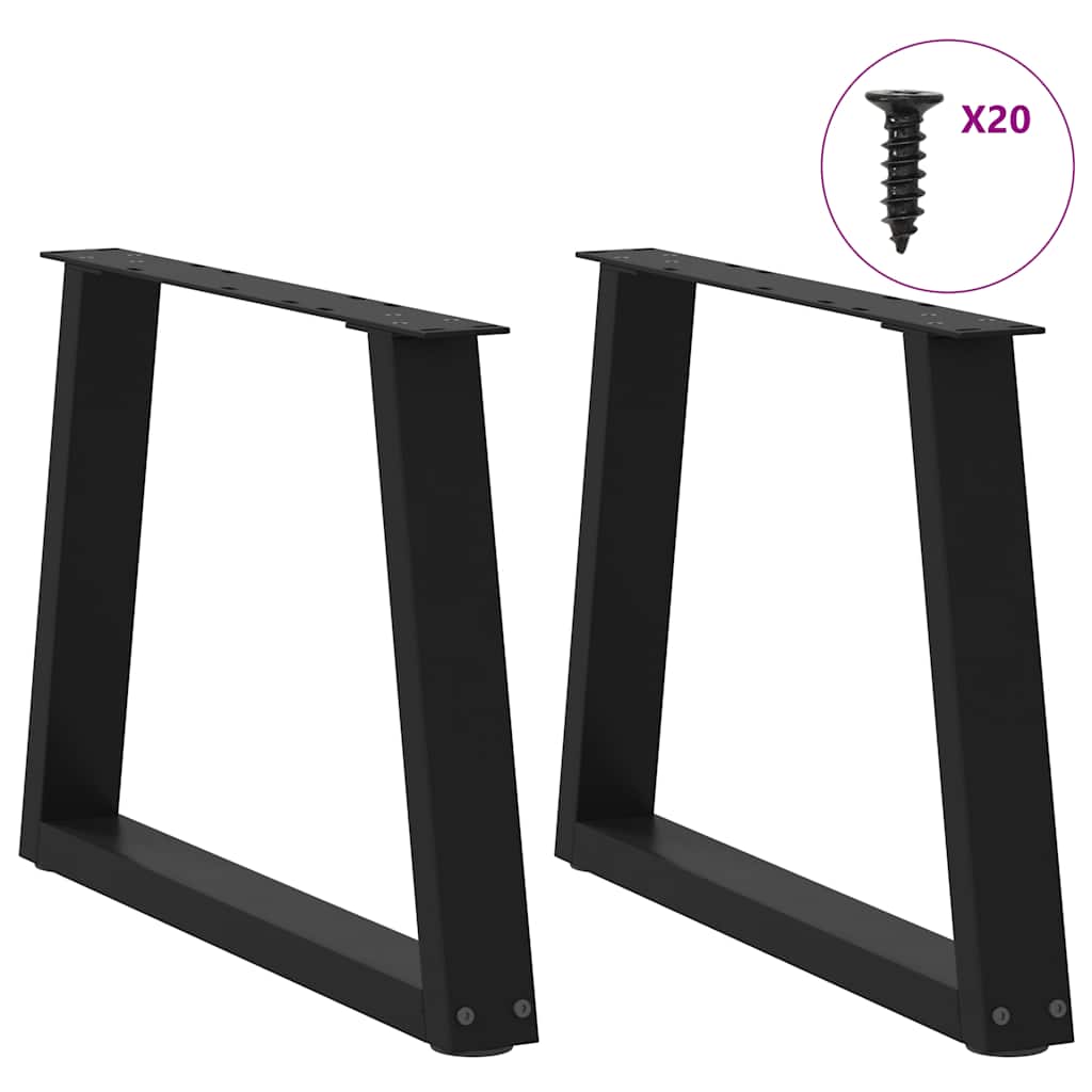 Pieds de table basse en forme de V, 2 pièces, noir, 50 x (42-43,3) cm, acier - XIOS