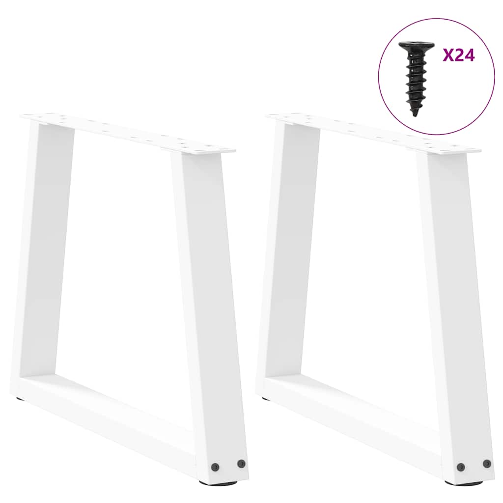 Pieds de table basse en forme de V, 2 pièces, blanc, 60 x (42-43,3) cm, acier - XIOS