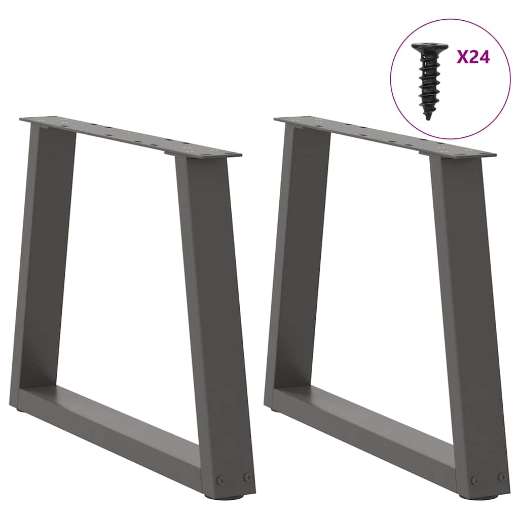 Pieds de table basse en forme de V, 2 pièces, anthracite, 60 x (42-43,3) cm, acier - XIOS