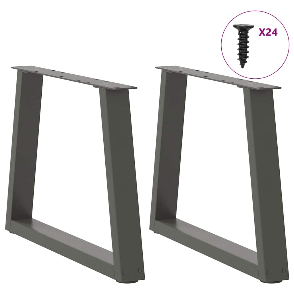 Pieds de table basse en forme de V, 2 pièces, anthracite, 70 x (42-43,3) cm, acier - XIOS