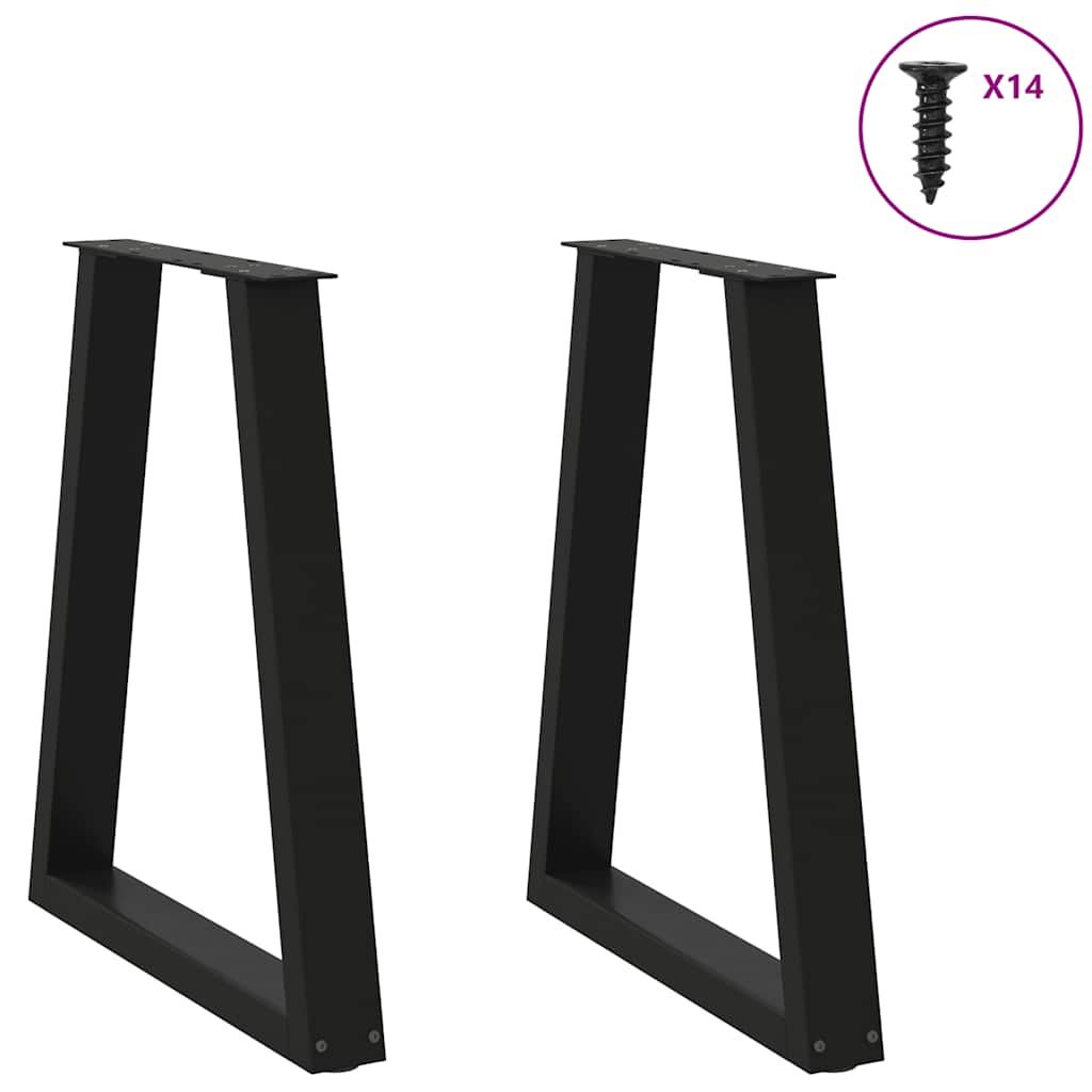 Pieds de table à manger en V 2 pièces Noir 50x(72-73,3) cm Acier - XIOS
