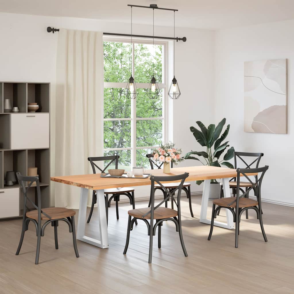 Pieds de table à manger en forme de V, 2 pièces, blanc, 50x(72-73,3) cm, acier - XIOS