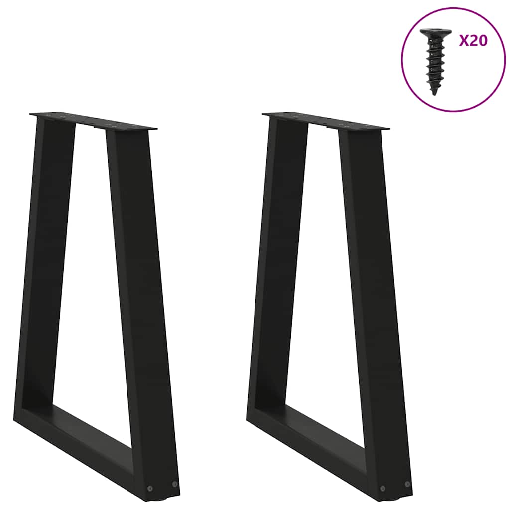 Pieds de table à manger en V 2 pièces Noir 60 x (72-73,3) cm Acier - XIOS