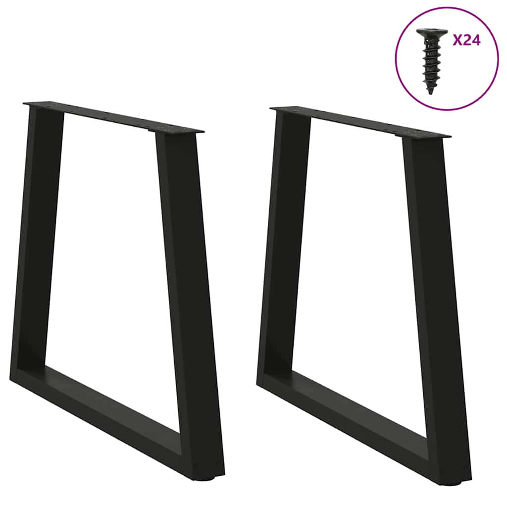 Pieds de table à manger en forme de V, 2 pièces, noir, 70 x (72-73,3) cm, acier - XIOS