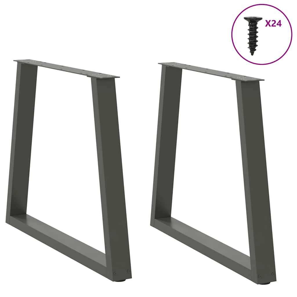 Pieds de table à manger en forme de V, 2 pièces, anthracite, 70 x (72-73,3) cm, acier - XIOS