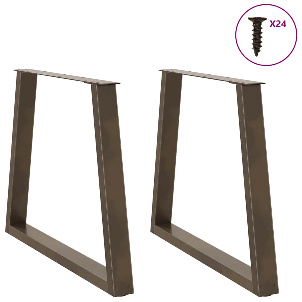 Pieds de table à manger en forme de V, 2 pièces, acier naturel, 70 x (72-73,3) cm - XIOS