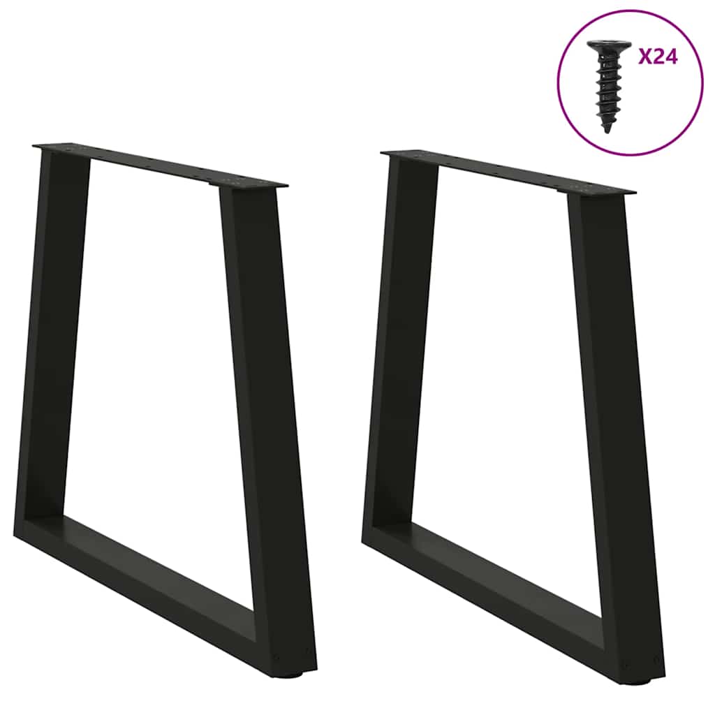 Pieds de table à manger en V 2 pièces Noir 80 x (72-73,3) cm Acier - XIOS