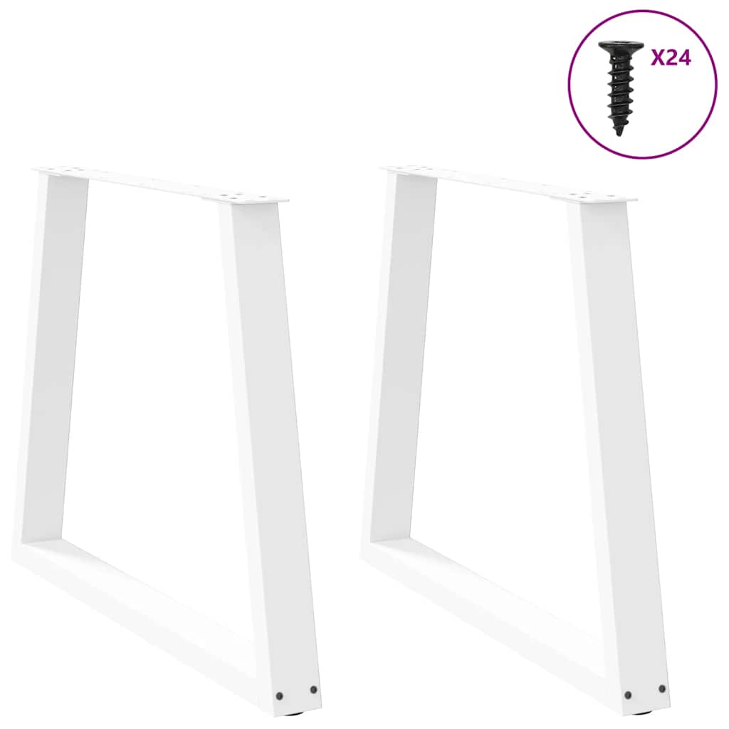 Pieds de table à manger en forme de V, 2 pièces, blanc, 80 x (72-73,3) cm, acier - XIOS