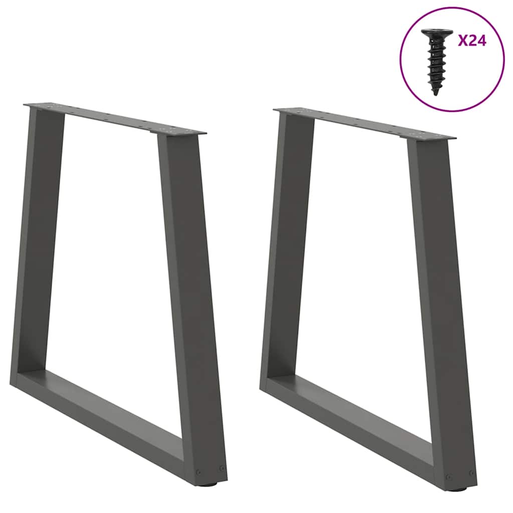 Pieds de table à manger en forme de V, 2 pièces, anthracite, 80 x (72-73,3) cm, acier - XIOS
