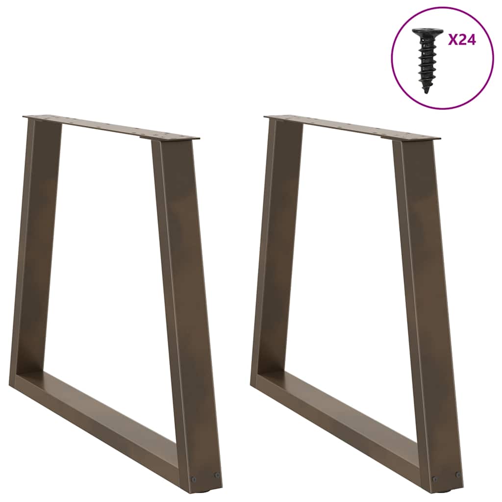 Pieds de table à manger en forme de V 2 pièces Acier naturel 80 x (72-73,3) cm Acier - XIOS